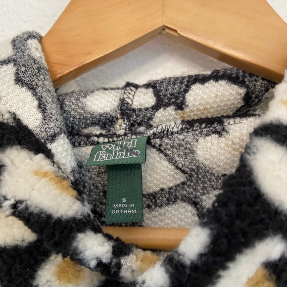 wild fable leopard crop sherpa hoodie sweatshirt small or large - Picture 12 of 16